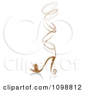 Clipart Tan Ornate Lace Up High Heel Shoe Royalty Free Vector Illustration by BNP Design Studio