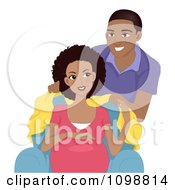 Poster, Art Print Of Loving Black Man Covering His Pregnant Wife With A Blanket