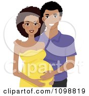 Clipart Beautiful Pregnant Black Woman And Her Husband Royalty Free Vector Illustration by BNP Design Studio