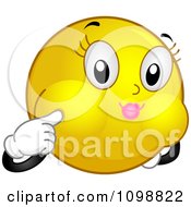 Clipart Yellow Smiley Emoticon Holding Her Breath Royalty Free Vector Illustration