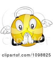 Poster, Art Print Of Yellow Angel Smiley Emoticon