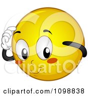 Poster, Art Print Of Yellow Shy Smiley Emoticon