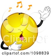 Poster, Art Print Of Yellow Singing Smiley Emoticon