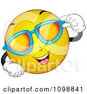 Poster, Art Print Of Yellow Cool Smiley Emoticon Wearing Tinted Sunglasses