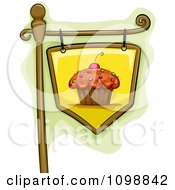 Poster, Art Print Of Hanging Cupcake Sign