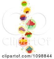 Poster, Art Print Of Border Of Colorful Cupcakes And Confetti