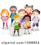 Poster, Art Print Of Group Of Happy Diverse School Children Smiling