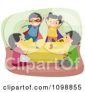 Poster, Art Print Of Happy Children Acting Out A Play For Their Parents