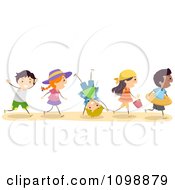 Poster, Art Print Of Excited Diverse Happy Children Going To The Beach