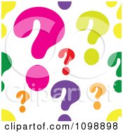 Poster, Art Print Of Seamless Colorful Question Mark Background Pattern