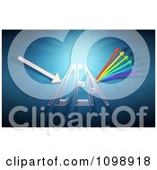 Clipart 3d Idea Prism With An Arrow And Rainbow Over Light Royalty Free CGI Illustration by Mopic