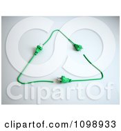 Poster, Art Print Of 3d Green Power Cord Plugs Forming A Recycle Triangle