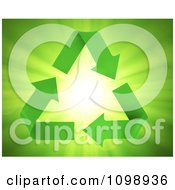 Poster, Art Print Of 3d Green Recycle Or Green Energy Arrows On Rays