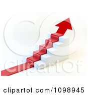 3d Red Arrow Climbing Stairs