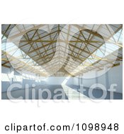 Poster, Art Print Of 3d Empty Warehouse Interior With Light Shining Through The Windows