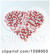 Poster, Art Print Of 3d Heart Formed With Red And White Pill Capsules