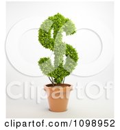 Poster, Art Print Of 3d Dollar Symbol Plant In A Terra Cotta Pot