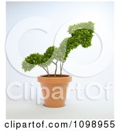 Poster, Art Print Of 3d Up Arrow Plant In A Terra Cotta Pot