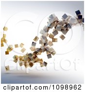 Poster, Art Print Of 3d Floating Wooden Cubes