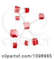 Poster, Art Print Of 3d Connection Diagram Red Cubes