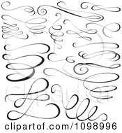 Poster, Art Print Of Black Swirl Scribbles And Design Elements