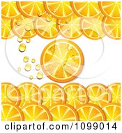 Poster, Art Print Of Background Of Orange Slices And Bubbles