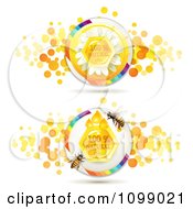 Poster, Art Print Of One Hundred Percent Natural Honey And Bee Icons