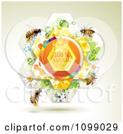 Poster, Art Print Of Natural Honey In A Flower With Bees