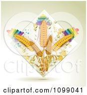 Poster, Art Print Of Whole Grain Wheat In A Diamond Of Dew And Rainbows