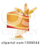 Poster, Art Print Of Orange Origami Banner With Whole Wheat Grains