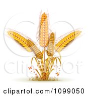 Poster, Art Print Of Tiny Butterflies And Whole Grain Wheat