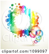 Poster, Art Print Of Background Of A Splatter Frame With Rainbow Stripes Rings And Dots