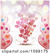 Clipart Valentines Day Background Of Floating Hearts Royalty Free Vector Illustration