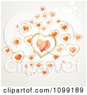 Poster, Art Print Of Background Of Butterflies And Floating Hearts