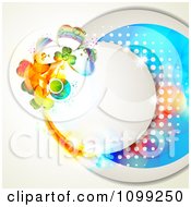 Clipart St Patricks Day Circular Frame With Colorful Shamrocks And Circles Royalty Free Vector Illustration
