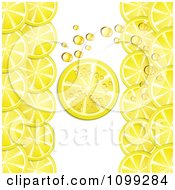 Poster, Art Print Of Background Of Lemon Slices And Bubbles