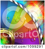 Poster, Art Print Of Background Of A Colorful Dewy Disc With Arrows Over Lights