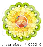 Poster, Art Print Of Orange Natural Circle With Layers Of Orange Kiwi And Lemon Slices