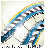 Sparkly Film Strip With Stripes Over Halftone 2