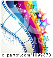 Clipart Photography Background Of Film Frames Rainbow Waves Sparkles And Stars Royalty Free Vector Illustration by merlinul #COLLC1099373-0175