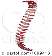 Clipart Curve Of Red Baseball Lace Stitches Royalty Free Vector Illustration