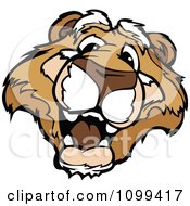 Clipart Friendly Couger Mascot Head Royalty Free Vector Illustration