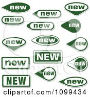 Clipart Green And White New Icon Labels Royalty Free Vector Illustration