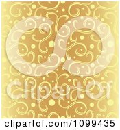 Ornate Orange Background Of Yellow Swirls And Dots With Faded Sides