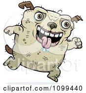 Clipart Running Ugly Dog Royalty Free Vector Illustration