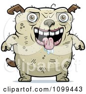 Clipart Drooling Ugly Dog Royalty Free Vector Illustration