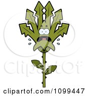 Scared Marijuana Pot Leaf Mascot