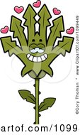 Marijuana Pot Leaf Mascot In Love