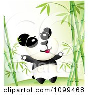 Happy Wild Panda In A Bamboo Forest