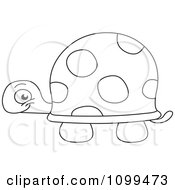 Poster, Art Print Of Happy Outlined Cute Baby Tortoise
